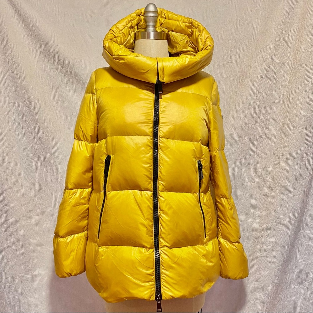 Moncler Women’s S/Mgolden yellow down jacket.